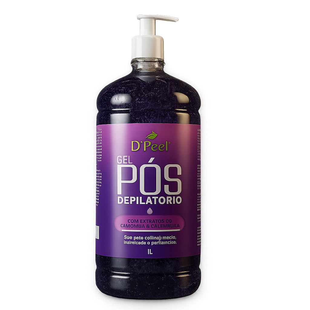 D’Peel Gel Pós Depilatório Calmante Aloe Vera, CALENDULAHidratação Suaviza Pele Irritada Pós Cera 1L