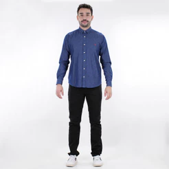 Camisa Social Reserva Easy Oxford Denim Azul - Masculino