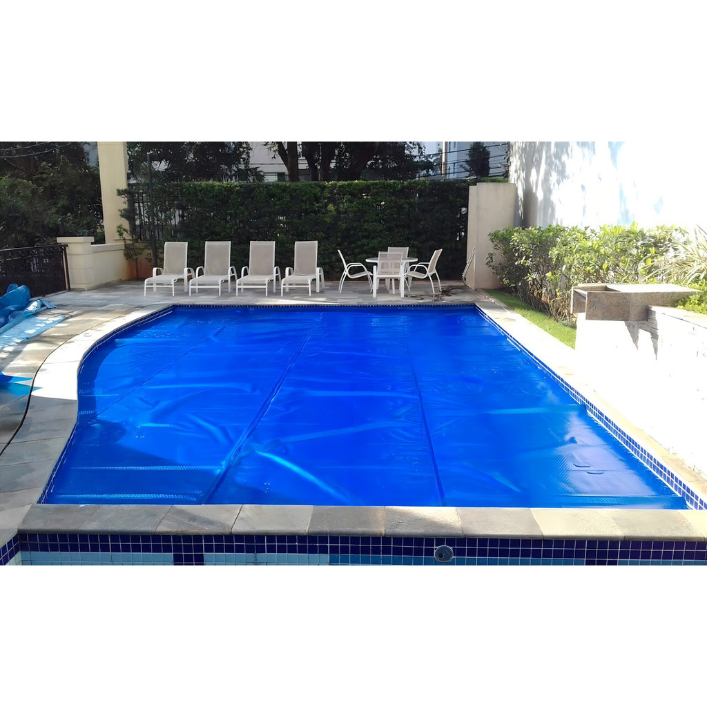 Manta Térmica Para Piscina 5,5x3 Atco 300 Micras 3x5,5 Capa Azul