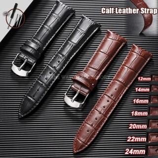 Clássico Universal Pulseira De Relógio De Couro Genuíno 12mm 14mm 16mm 18mm 20mm 22mm 24mm De Bezerro Macio Padrão De Ba em Oferta na Shopee