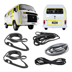 Kit Completo Borrachas Guarnicões Porta Kombi 1997 Até 2014 Dianteiras laterais e tampa mala e motor
