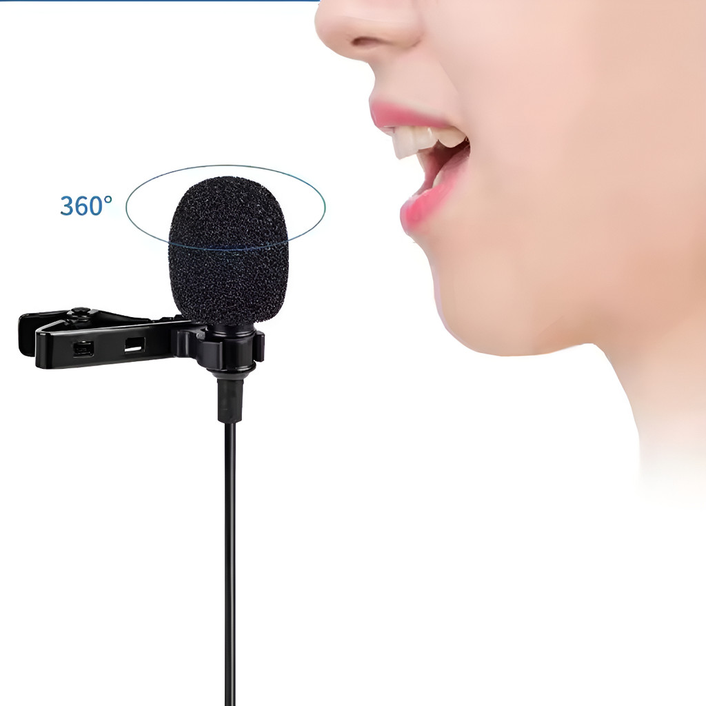 Mini Microfone De Lapela Profissional Som 360 P2 Cor Preto