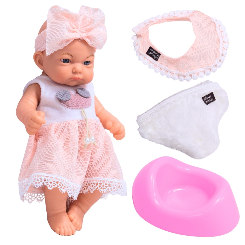 Boneca Bebê Reborn Rosa Articulada C/ Acessórios - Castela em Oferta na Shopee