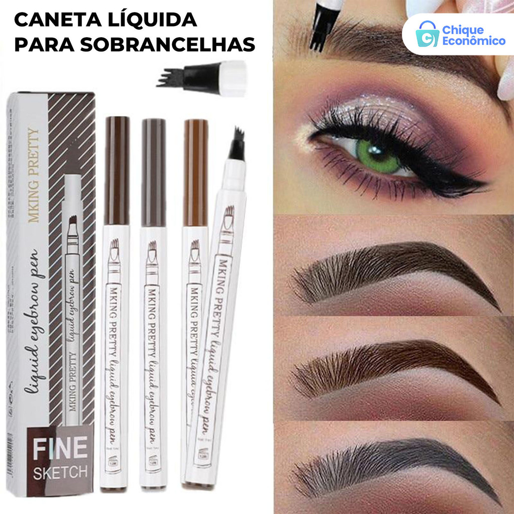Caneta Delineadora Sobrancelha Resistente à Água Tattoo 4 em Oferta na Shopee