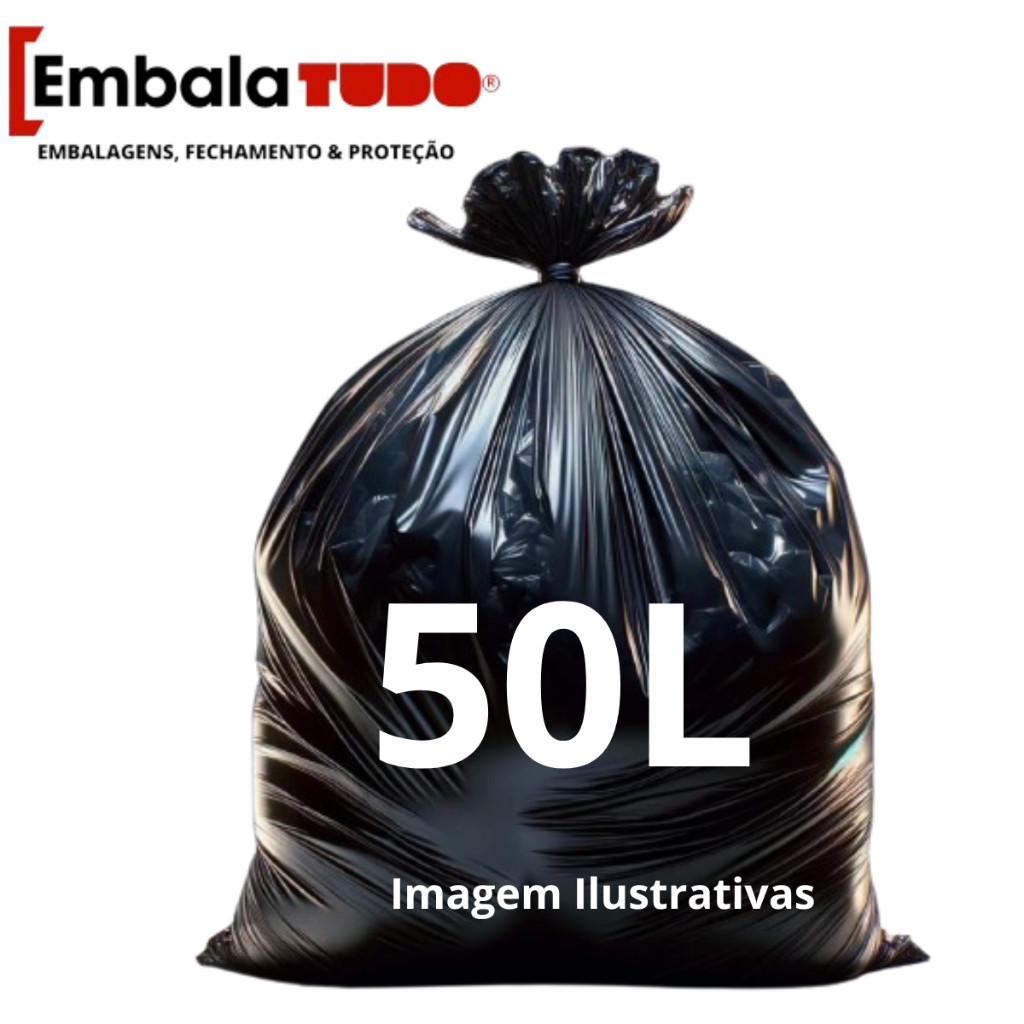 Saco de lixo 50 Litros pct com 100 Unidades reforçado em Oferta na Shopee