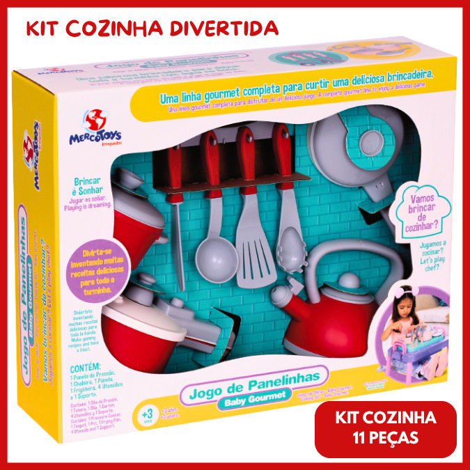 Kit Cozinha Completa Panelinhas Chaleira Utensílios Brincando de Cozinhar Brinquedo Unissex
