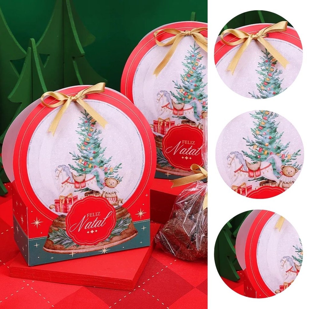 10 EMBALAGEM LEMBRANCINHA NATAL GLOBO DE NEVE TRADIÇÃO 5336 ( JANGO NATAL 2025 )