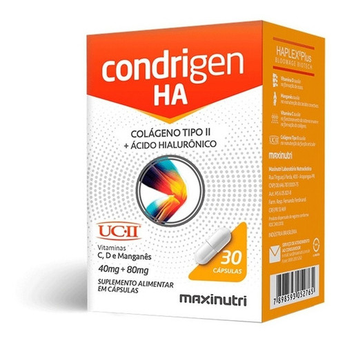 Condrigen H.a. Colágeno Tipo II + Ácido Hialurônico 30 Cáps Maxinutri em Oferta na Shopee