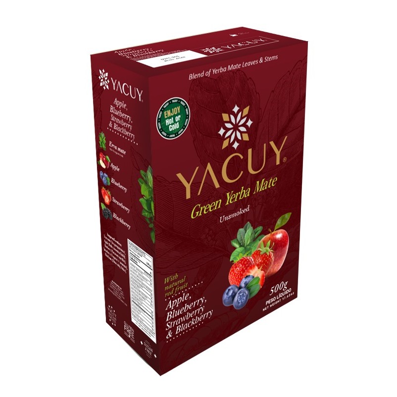 Erva Mate Pura Folha Frutas Vermelhas Yacuy Vácuo 500g