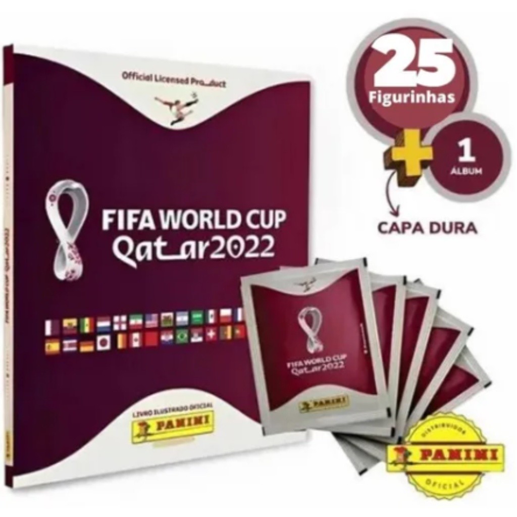 Álbum Capa Dura Copa Do Mundo Qatar 2022 + 25 Figurinhas Avulsas Envio Imediato - Super Promoção
