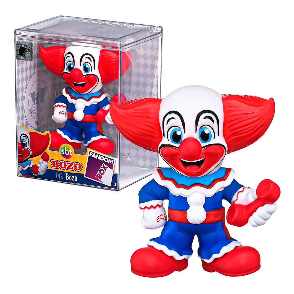 Boneco Fandom Box Bozo em Vinil 10 Cm Coleção Com Box Expositor Original - Líder Brinquedos
