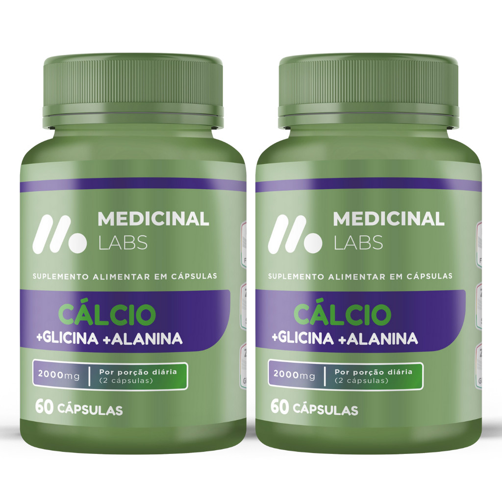 KIT 2 UN - CALCIO GLICINA ALANINA 2000MG 60CAPS MEDICINAL LABS