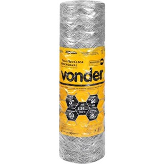 Tela Metálica Hexagonal Malha 3" 18 BWG 0,8 x 50m Vonder em Oferta na Shopee