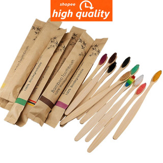 20PCS Escova Dental Colorida Conjunto De Bambu Natural Carvão Vegetal Dentes Eco Cuidado Oral AD135