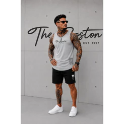 Kit Regata Longline e Short Moletom The Boston Corte Exclusivo Masculino Bermuda Slim Street Wear