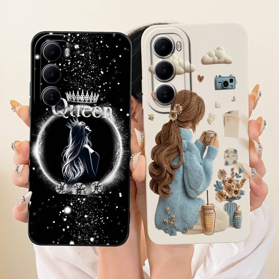 Para Rainha Menina Design Caso Itel A100 A100 C Len Proective Silicone Macio Capa Traseira ItelA100 A 100c 4G Embalagem