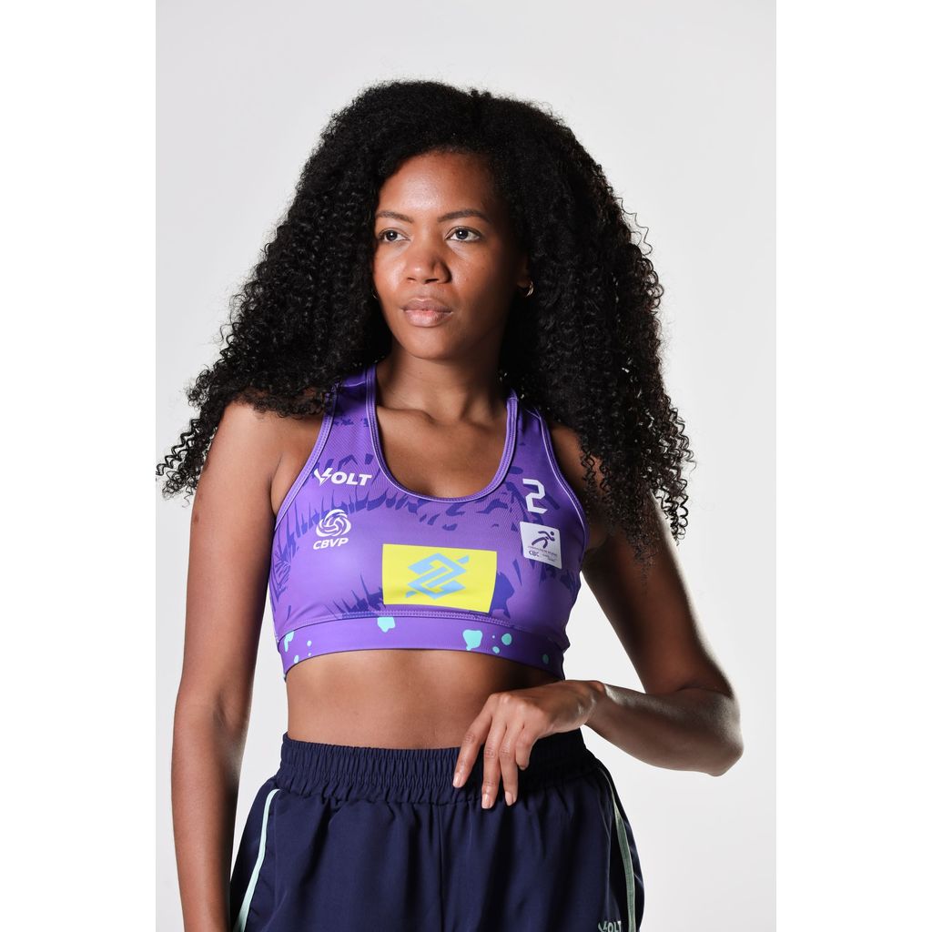 Top 2 Vôlei de Praia Brasil Oficial Feminino Lilás Volt