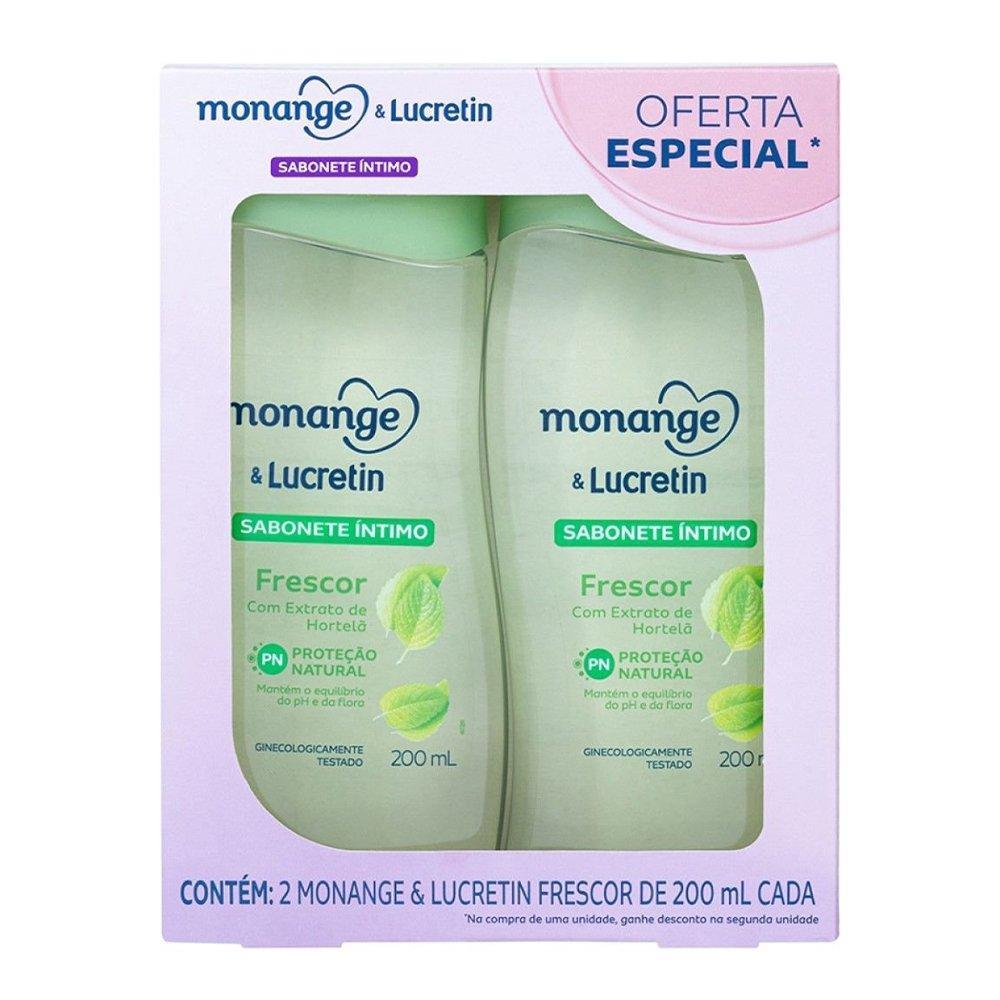 Sabonete Líquido Monange Lucretin Frescor 200ml - Embalagem com 2 Unidades