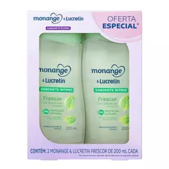 Sabonete Líquido Monange Lucretin Frescor 200ml - Embalagem com 2 Unidades