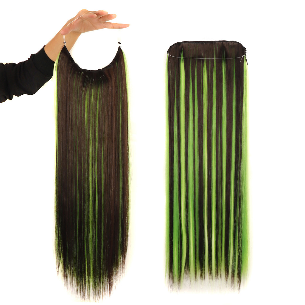 Prom peixe captador peruca pedaço de cabelo peruca clipe fio pedaço de cabelo peruca colorida