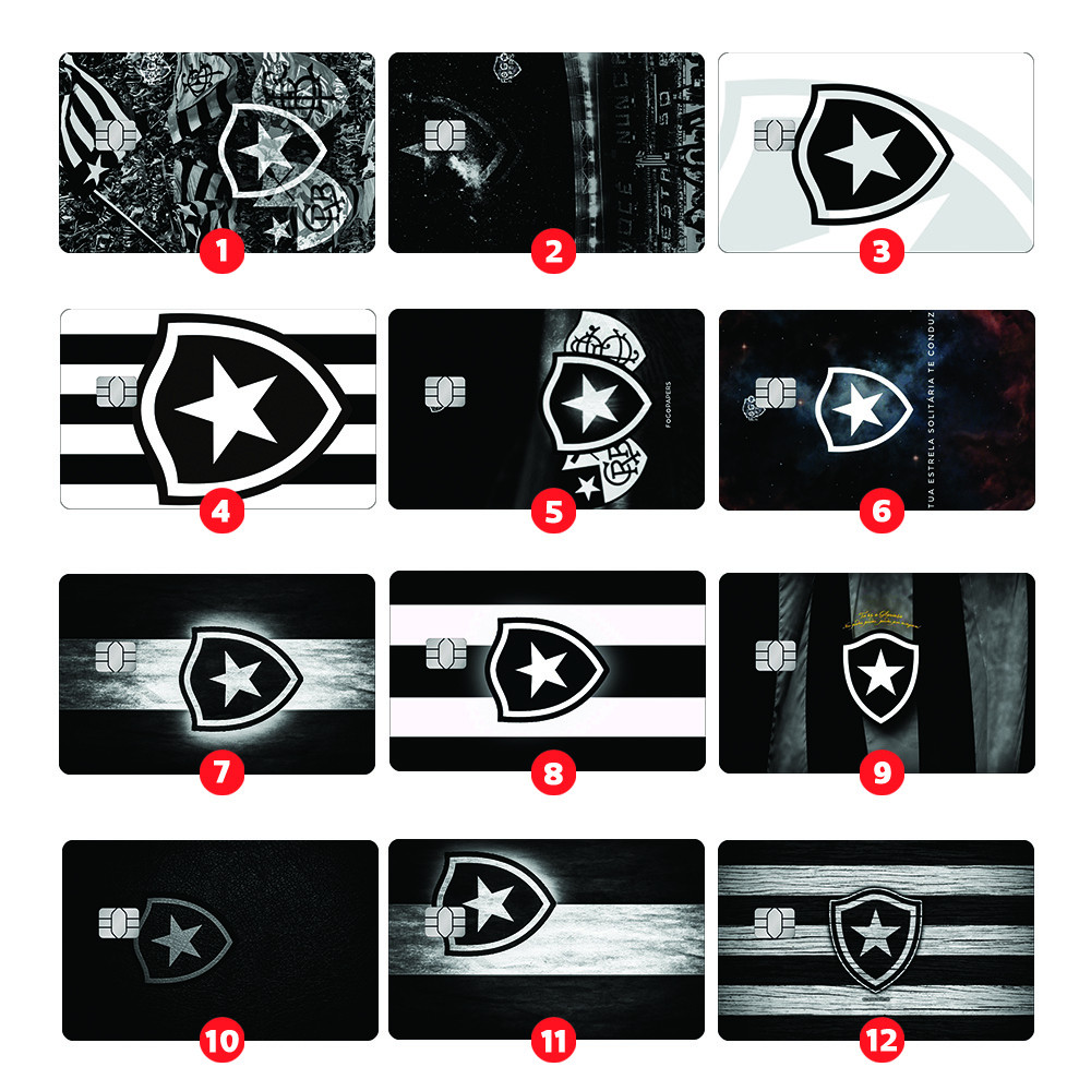 Adesivo para cartão de credito botafogo de clubes e regatas fogão skin proteção cartão credito debito vale refeição
