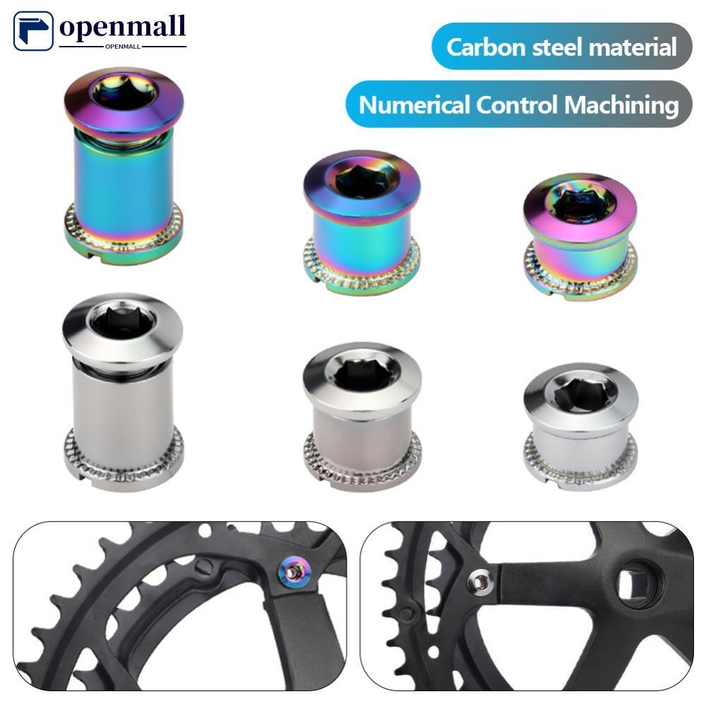 OMALL 5 Peças M8 Parafusos De Pedaleira Com Rosca De Bicicleta Única Dupla Tripla Coroa 6.5/8.5 Mm De Altura MTB Porcas
