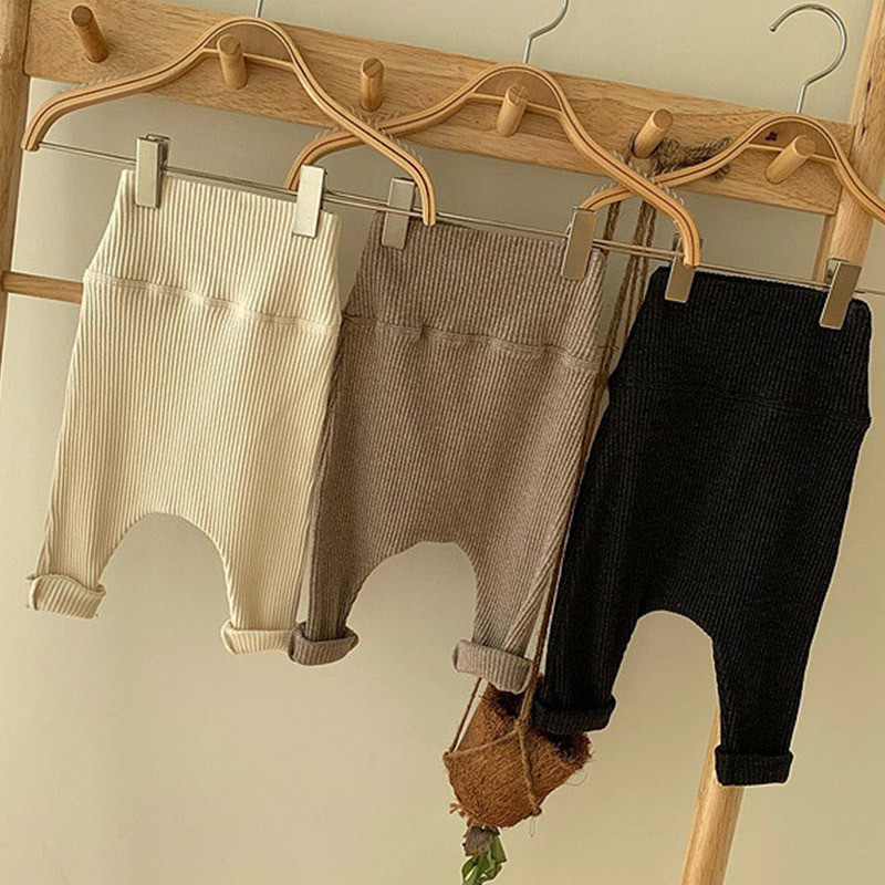 Ins primavera outono estilo bebê Leggings masculino feminino bebê cintura alta calças de proteção da barriga da criança 