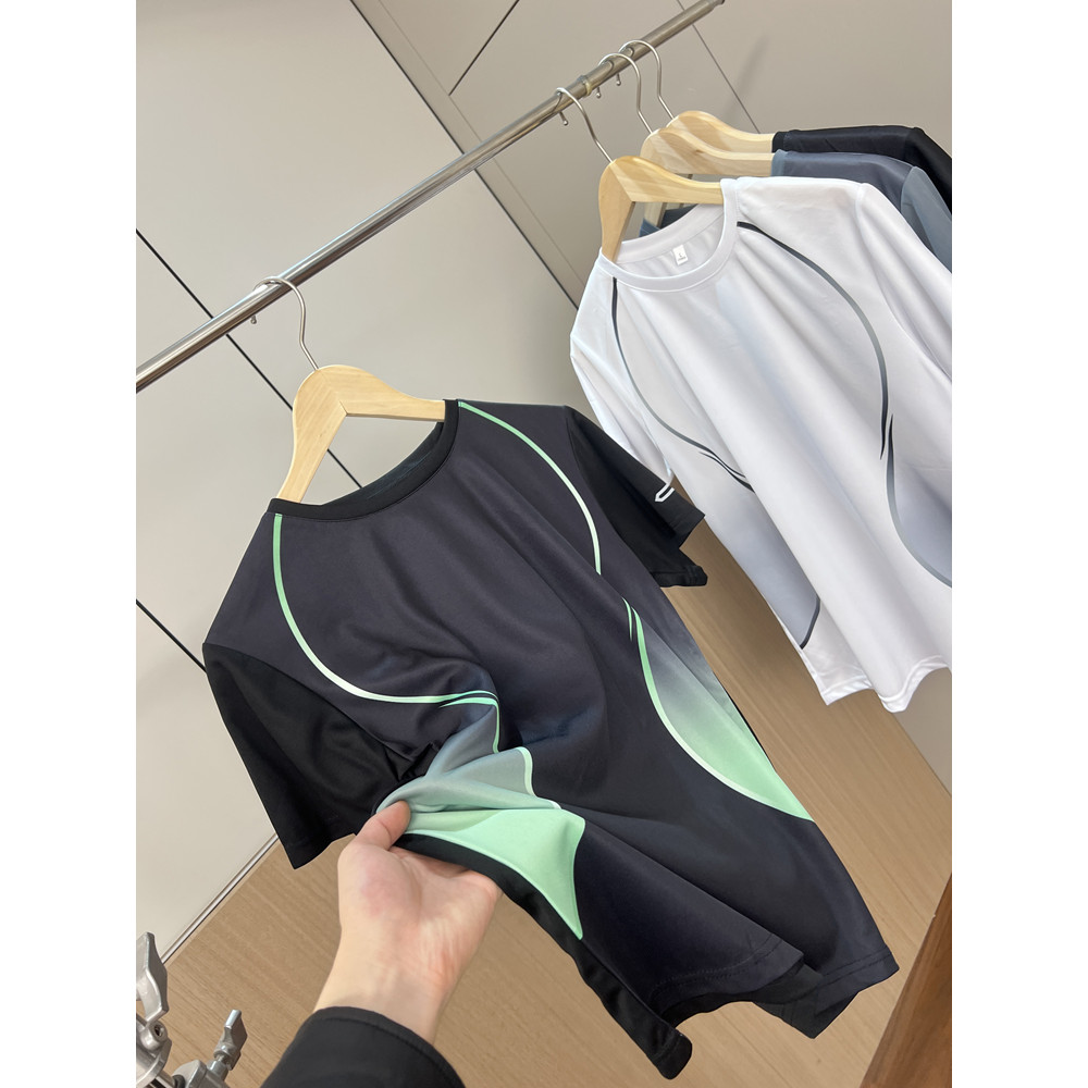 Toque legal!Legal respirável! Camiseta masculina de comércio exterior verão leve de secagem rápida Fitness lazer esporte