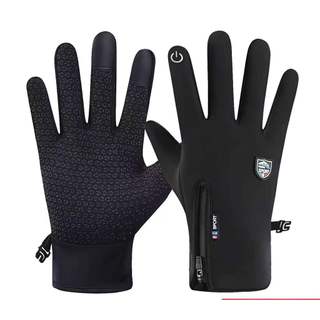 Luva Masculina Feminina Touch com Zíper, Palma Antiderrapante para Moto Ciclismo Treino