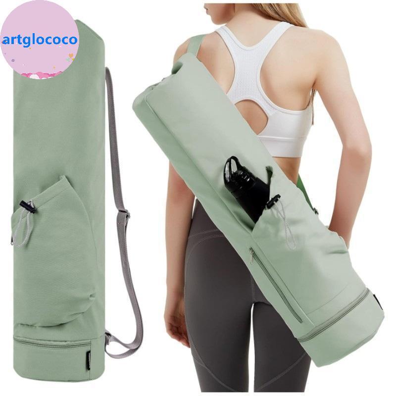 Artglococo Bolsa De Tapete De Ioga Para Exercícios De Grande Capacidade Com Garrafa De Água Poeta E Molhada Inferior Esp