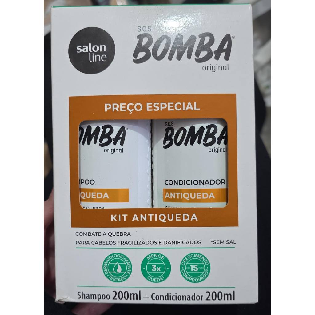 Shampoo 200ml + Condicionador 200ml Salon Line Bomba Antiqueda