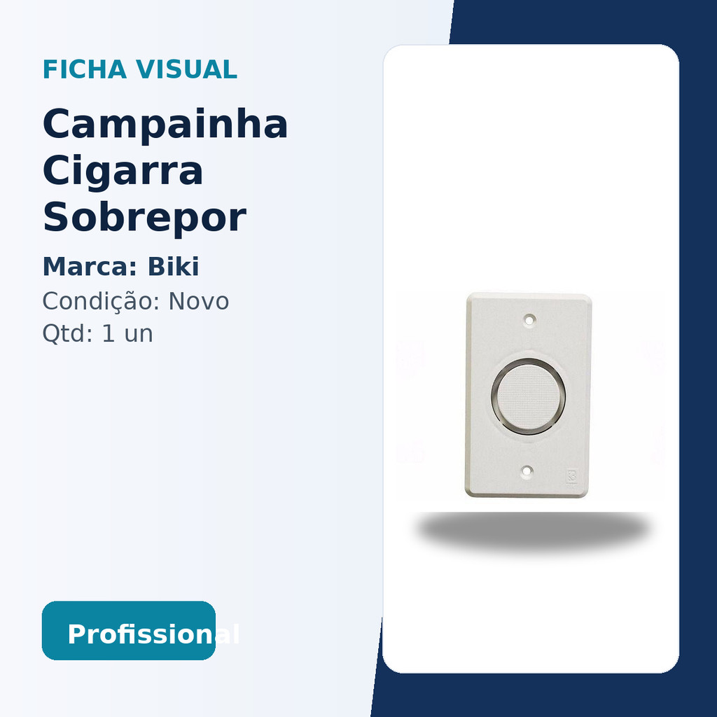 Biki Campainha Cigarra Sobrepor 110V Cinza Biki 110V Produto Novo Envio Rápido Garantia 30 Dias