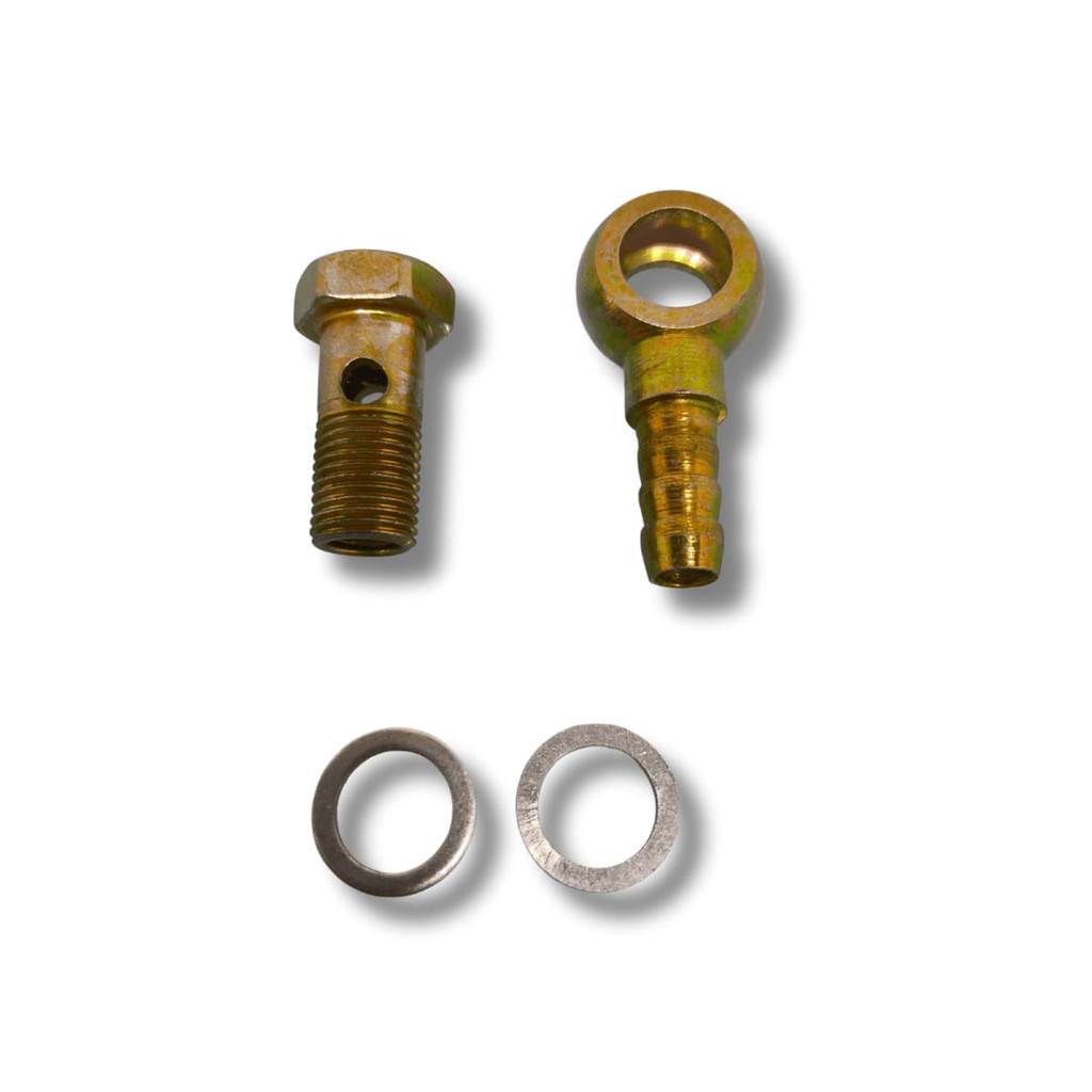 Imagem Kit Olhal Banjo Parafuso Oco 10mm P/Tubo 10x08mm C/Arruelas
