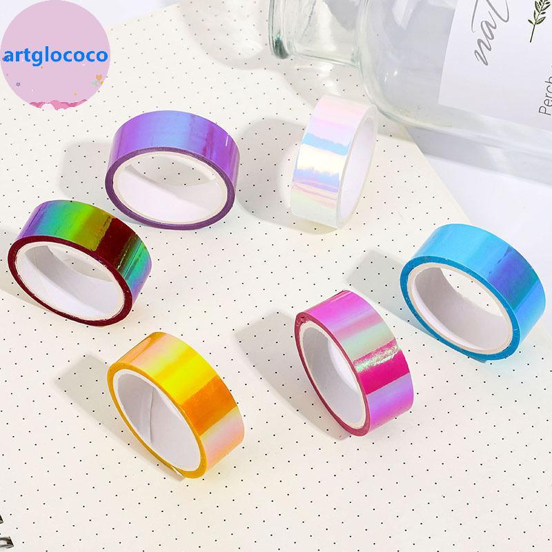 Artglococo 500cm Holográfico RG Prismático Glitter Fita Aros Sti Ginástica Rítmica Anel Decoração Equipamentos De Fitnes