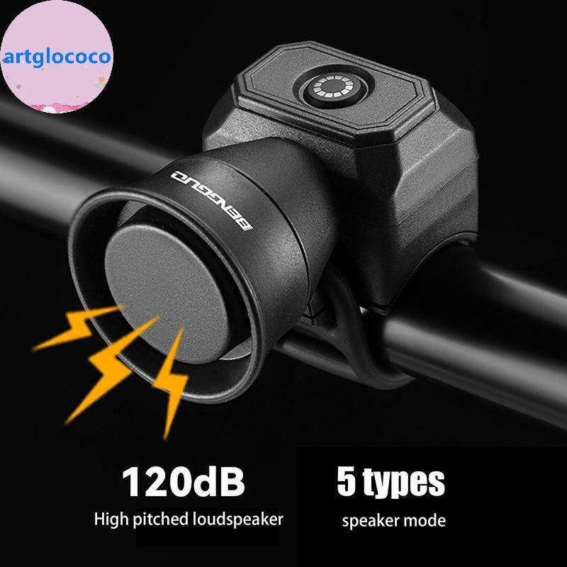Artglococo Bicicleta Sino Elétrico De Carregamento USB Chifre Mountain Bike Aviso Anel Segurança À Prova Dwaterproof Águ