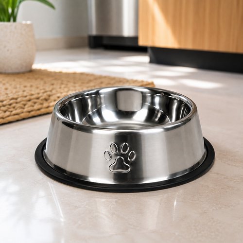 Comedouro Pet Inox Antiderrapante Cães Gatos Pote Ração Água Resistente Durável Seguro Achadinho