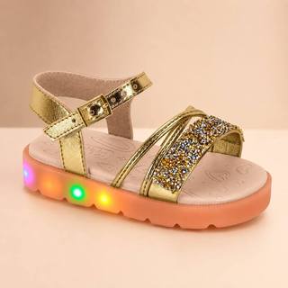 Sandália Molekinha Infantil Menina LED Brilho Strass 2741208