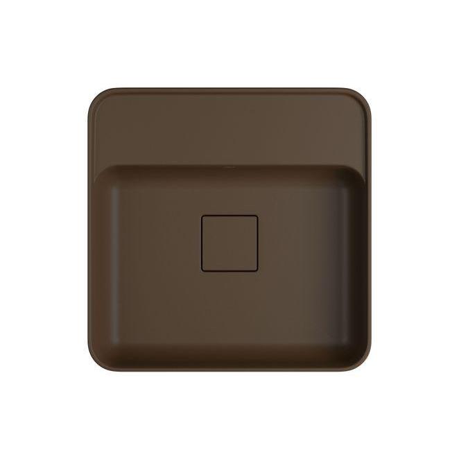 Cuba para Banheiro de Apoio Quadrada Slim Marrom Fosco 40x40 Deca