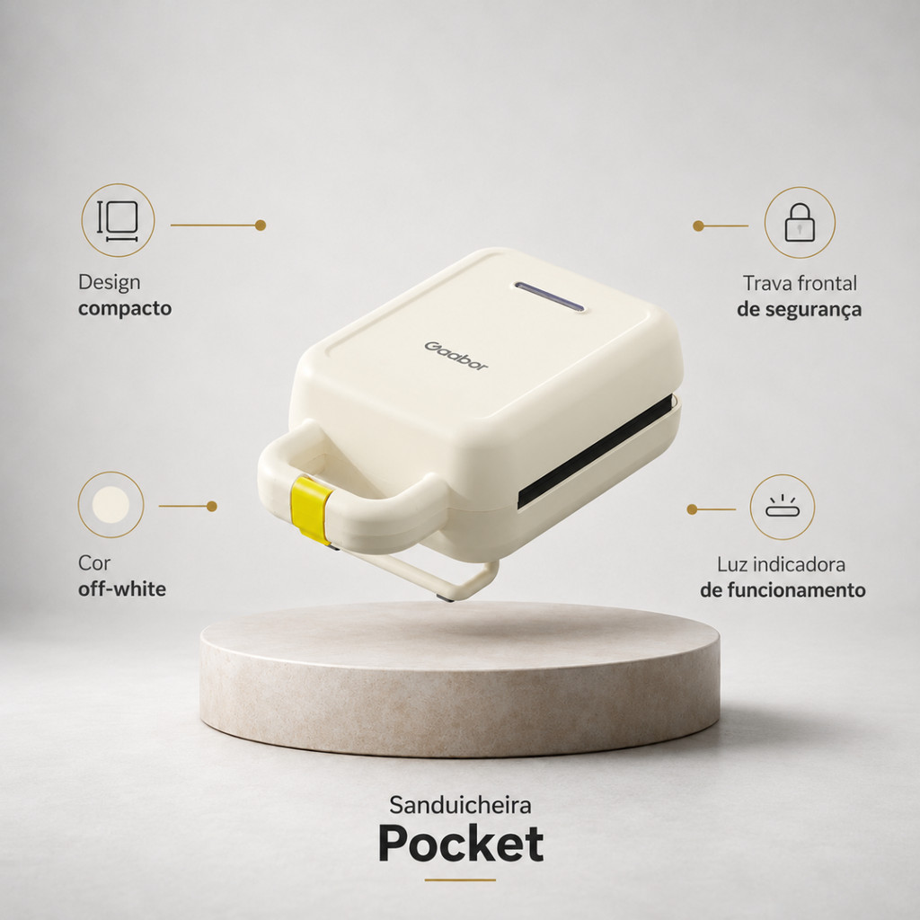 Sanduicheira Pocket Gaabor Off-White 127v 600w SM60M-WH01A-1
