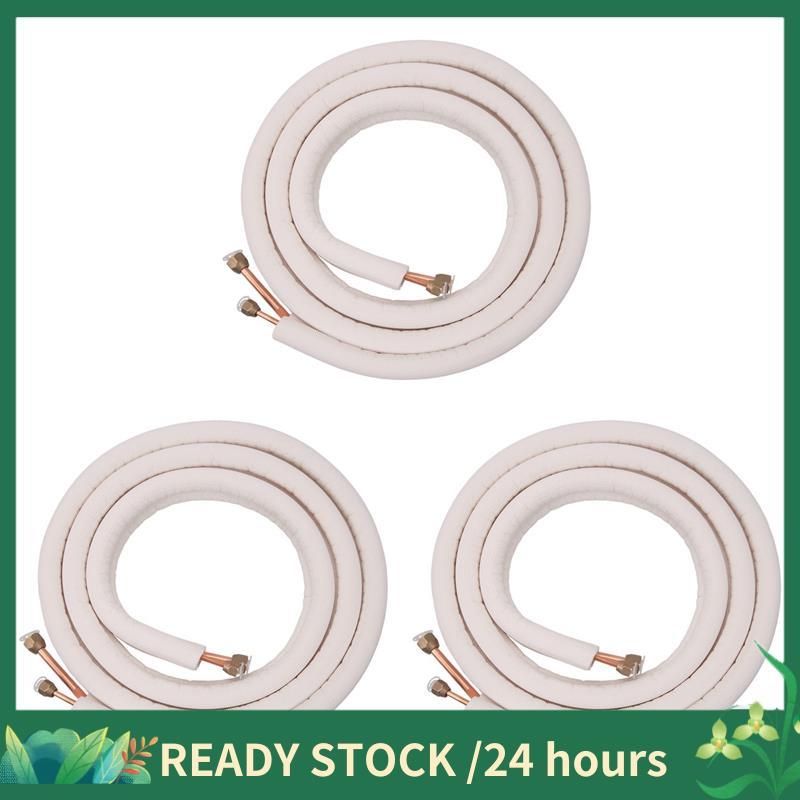 3 Pçs 3 Metros Ar Condicionado Par Tubo De Bobina 1/4In 3/8In Isolado Fio Alumínio Conjunto Peças Refrigerante