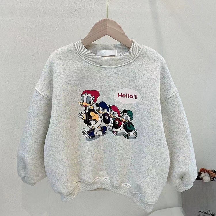 2026 outono inverno novo estilo meninos estilo ocidental impresso moletom quente dos desenhos animados impresso em torno