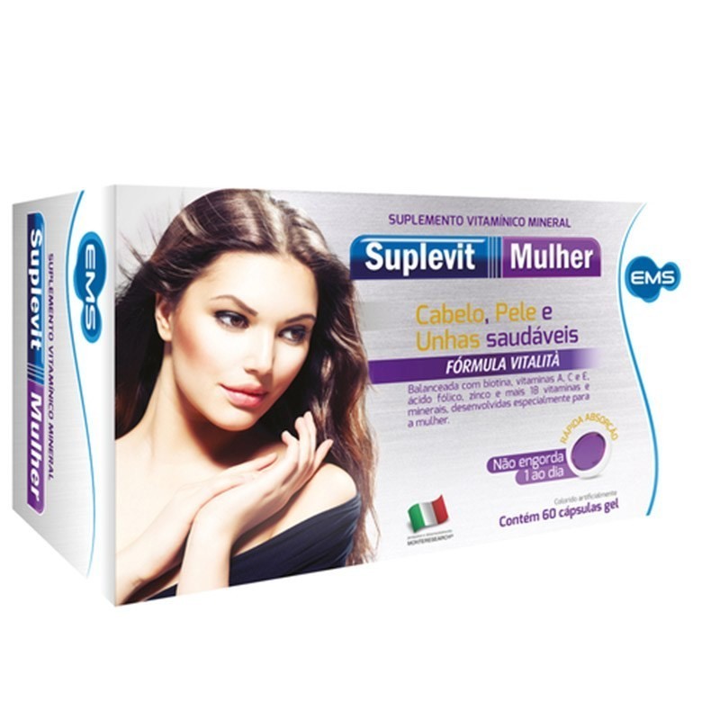 Suplevit Mulher Vitamina Cabelos e Unhas 60 Cápsulas em Oferta na Shopee