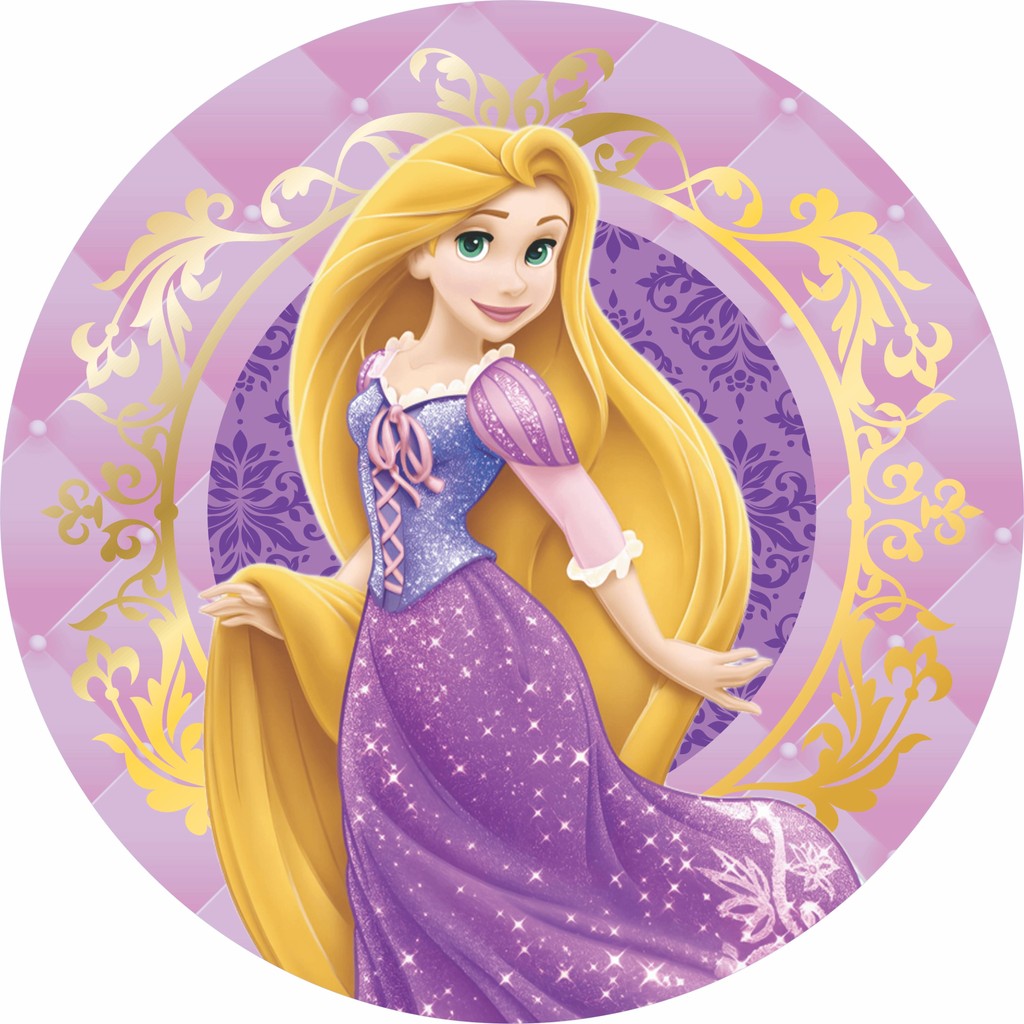 Painel Redondo Festa Princesa Rapunzel | Tema Enrolados Disney Infantil | Tecido Premium Reutilizável |150x150cm 50x50cm em Oferta na Shopee