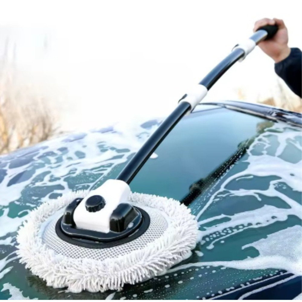 Esfregão Mop Telescópico para Carro com Cabo Dobrável 110cm – Limpeza Automotiva e Doméstica