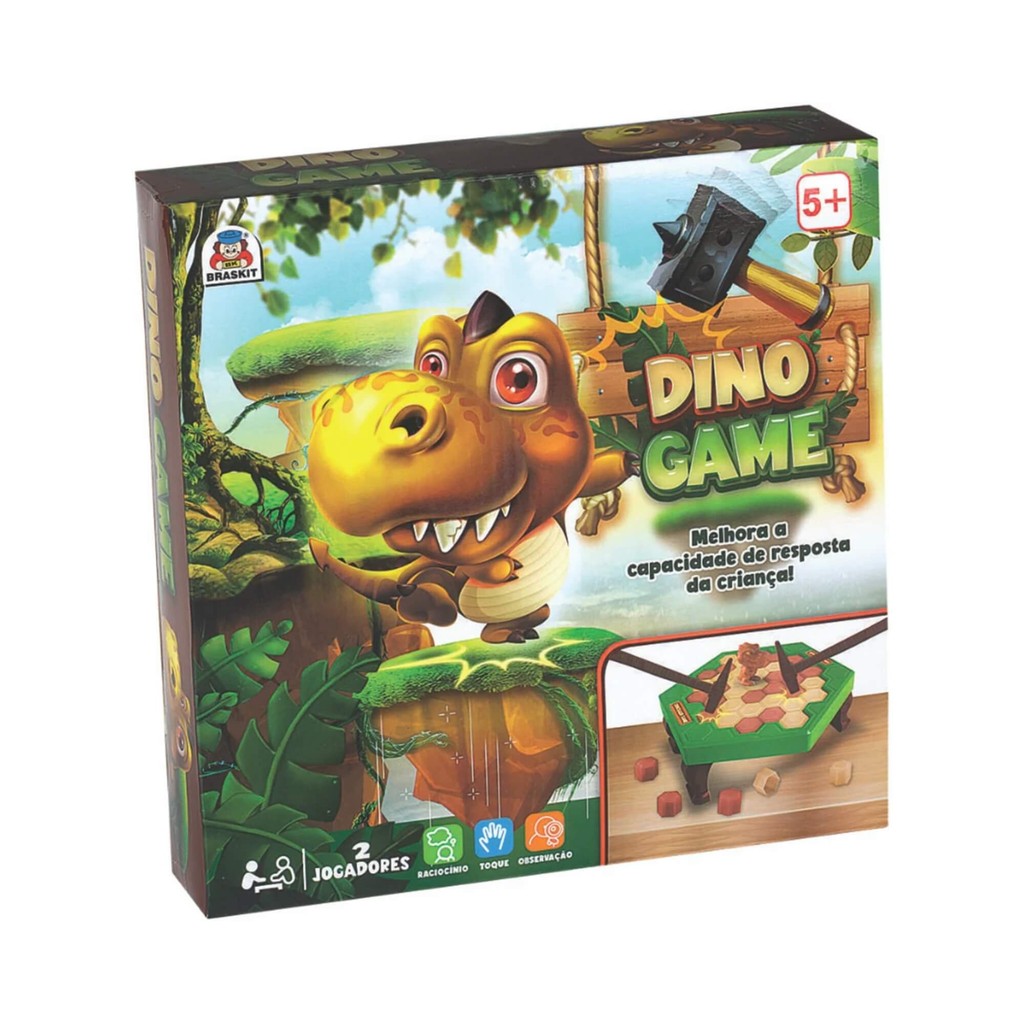 Jogo Infantil Dino Game Braskit Brinquedo Educativo Coordenação Desenvolvimento Presente Criança em Oferta na Shopee
