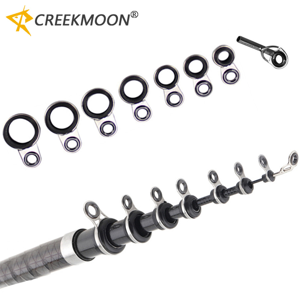 8 Pçs/Lote Guias De Vara De Pesca Conjunto Dicas Tamanhos Mistos 6x5 6 7 8 9 10 11mm Rocha Telescópica Mar Guia Anéis Fe em Oferta na Shopee