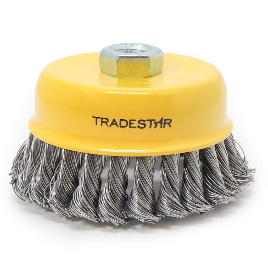 Escova Copo 2.1/2'' Aço Torcido Rosca M14 Tradestar em Oferta na Shopee