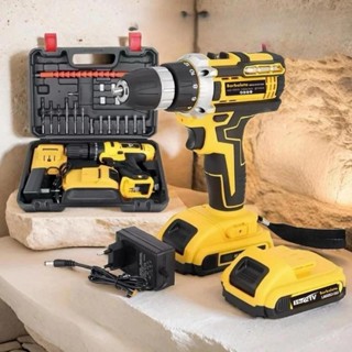 Oferta especial Kit Furadeira Parafusadeira 21V com Impacto 13mm Sem Fio + 2 Baterias em Oferta na Shopee