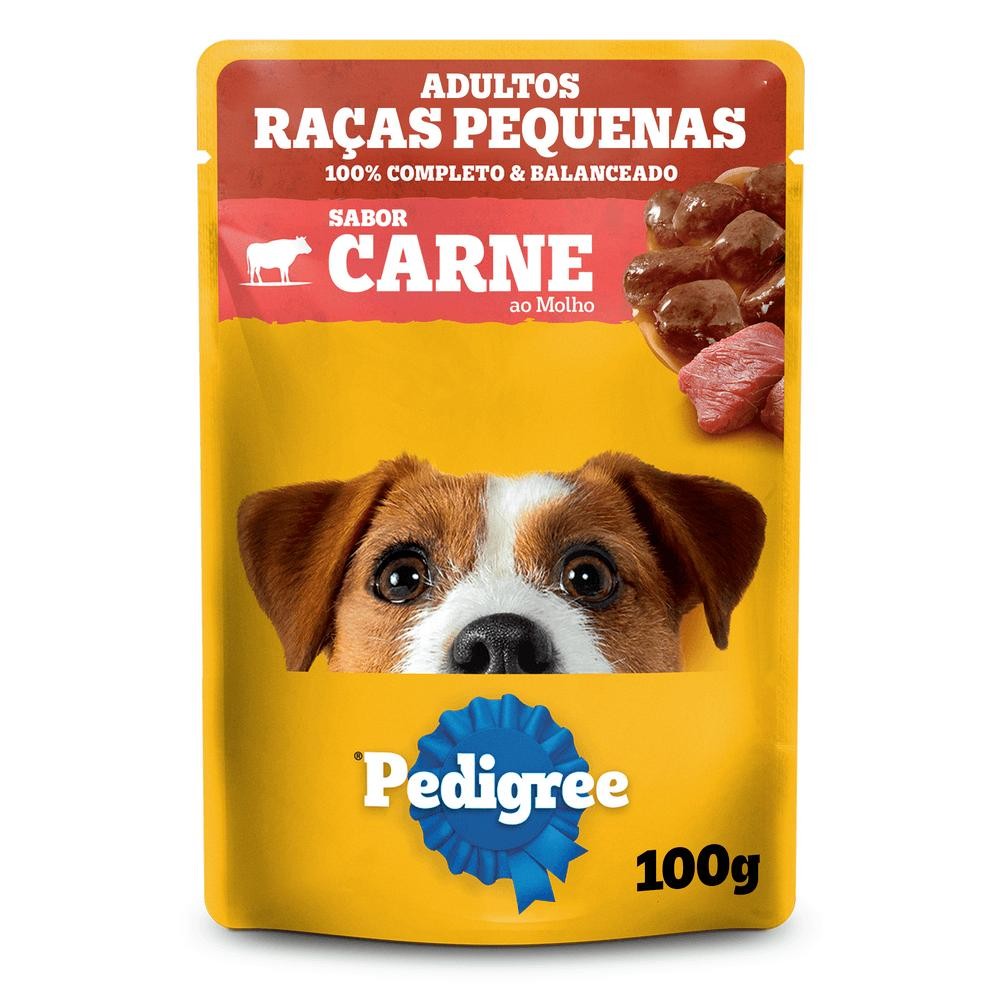 Ração Úmida Sachê Pedigree Carne ao Molho para Cães Adultos Raças Pequenas em Oferta na Shopee