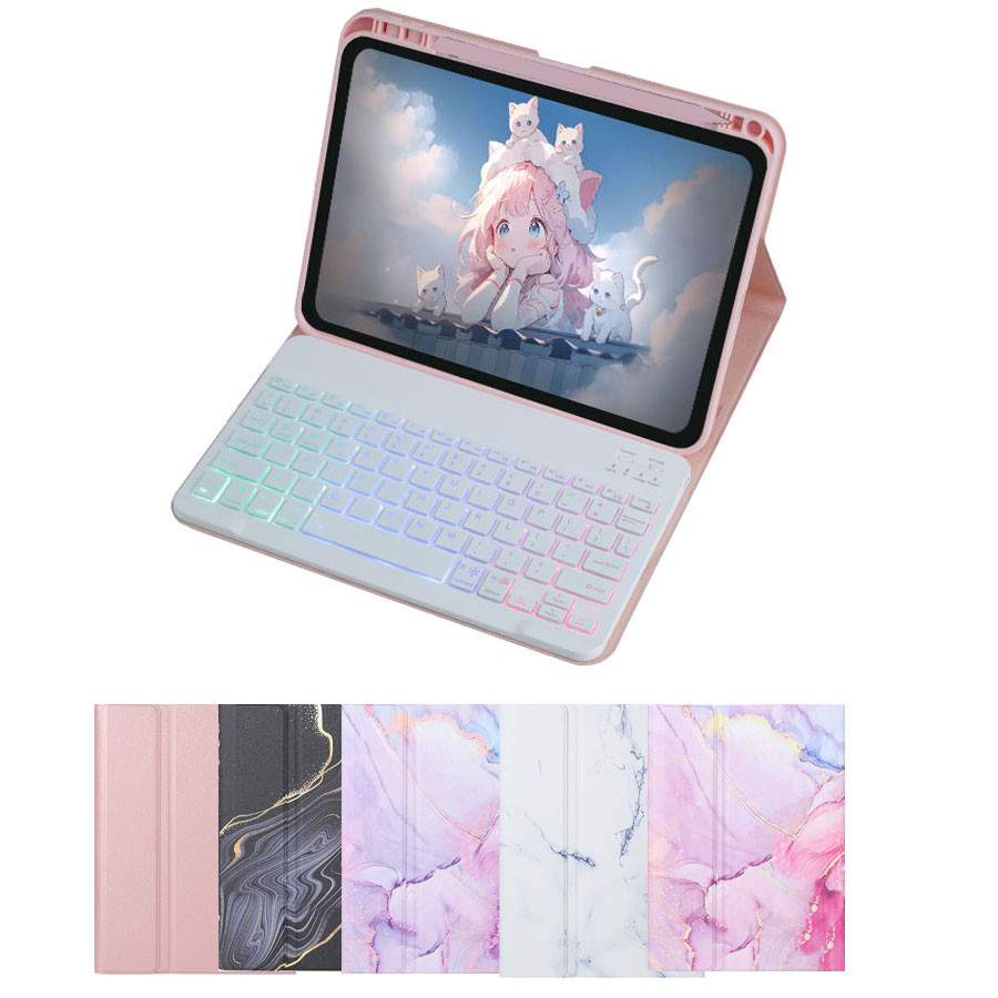 Capa Para Xiaomi Redmi Pad SE 11/Pad 2, Samsung Tab A11 Plus, iPad 9ª/air 11"(M2,M3) C/ Abnt2 Teclado  Iluminado(e "Ç")